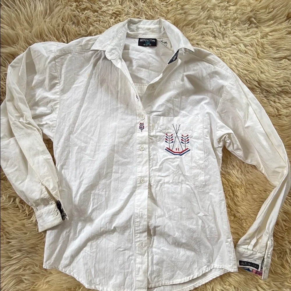 White Embroidered Men's Shirt